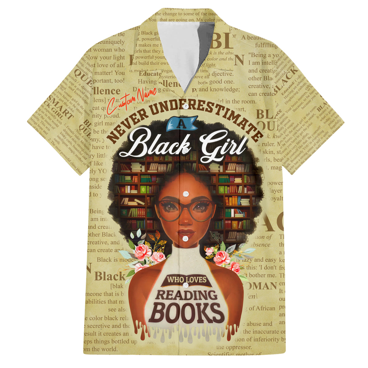 Personalized Black Girl African Family Matching Short Sleeve Bodycon Dress and Hawaiian Shirt Never Underestimate A Book Lover - Wonder Print Shop