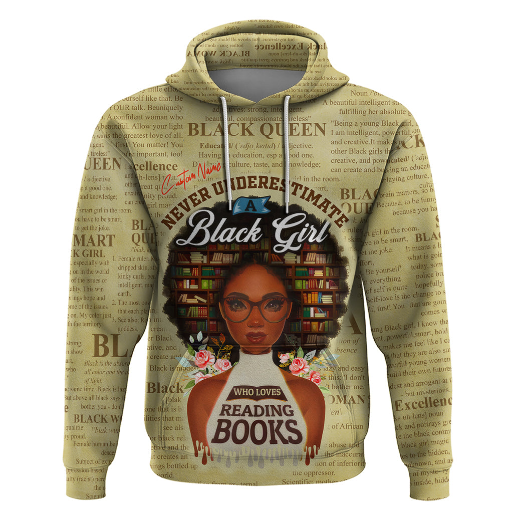 Personalized Black Girl African Hoodie Never Underestimate A Book Lover - Wonder Print Shop