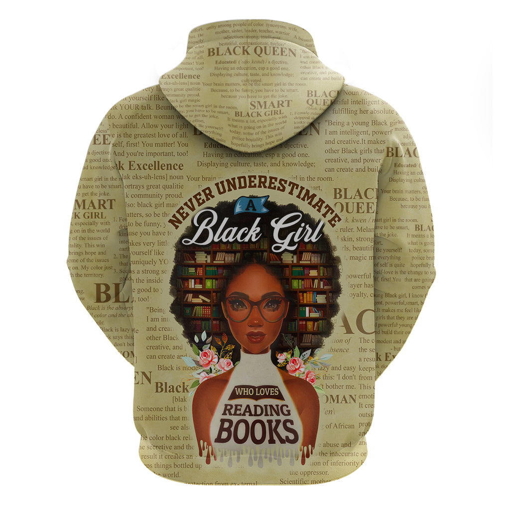 Personalized Black Girl African Hoodie Never Underestimate A Book Lover - Wonder Print Shop