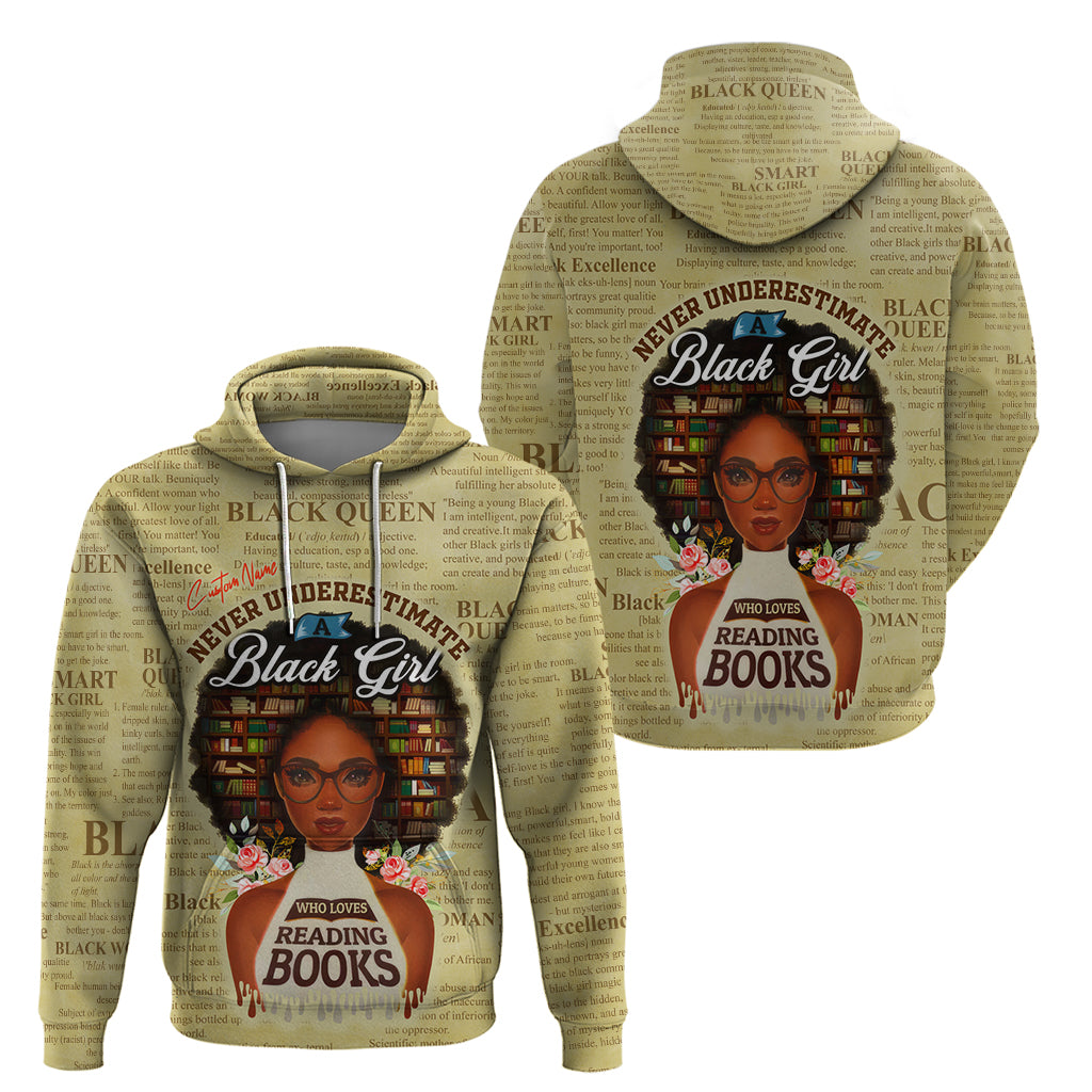 Personalized Black Girl African Hoodie Never Underestimate A Book Lover - Wonder Print Shop