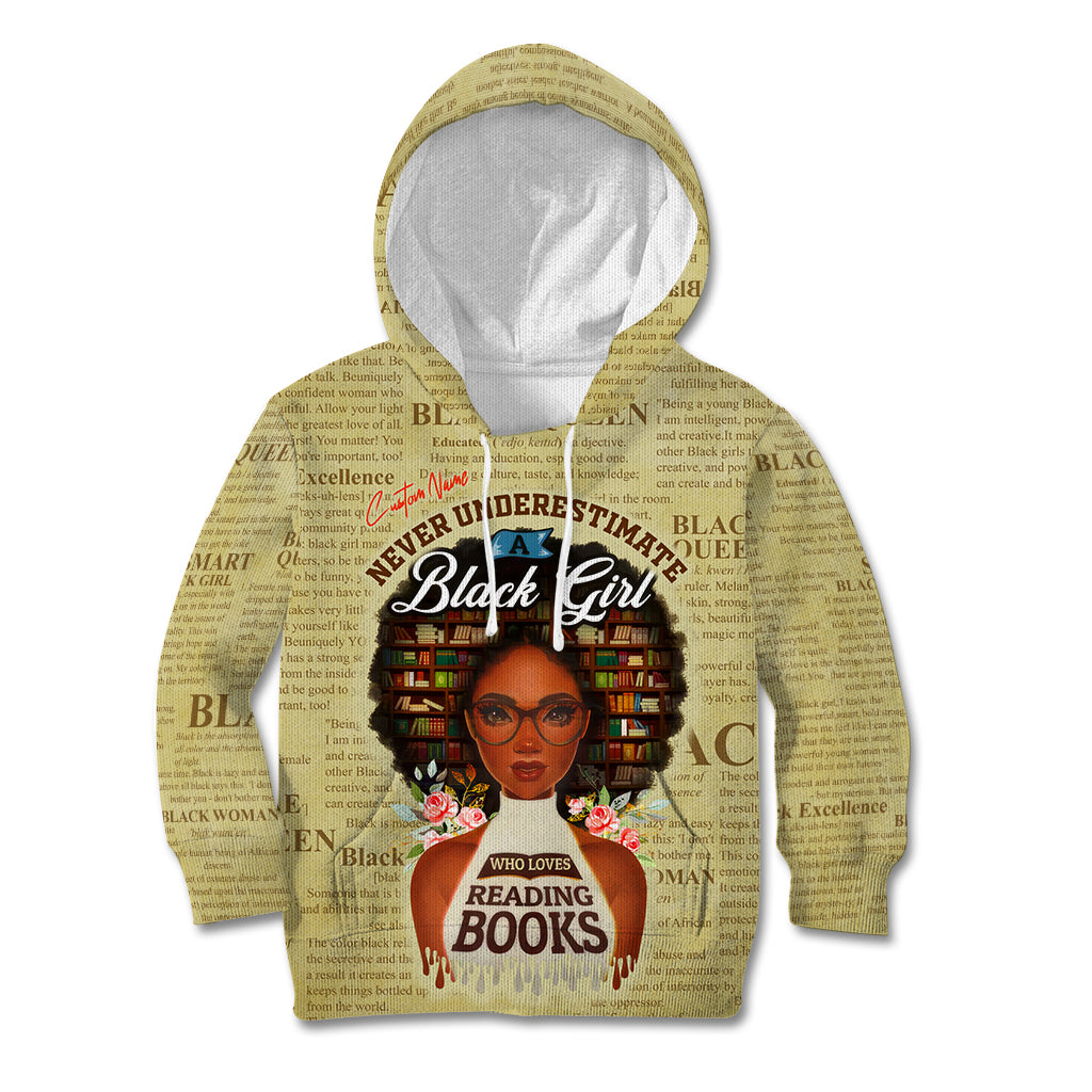 Personalized Black Girl African Kid Hoodie Never Underestimate A Book Lover - Wonder Print Shop