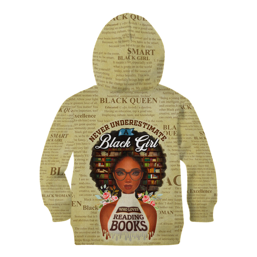Personalized Black Girl African Kid Hoodie Never Underestimate A Book Lover - Wonder Print Shop
