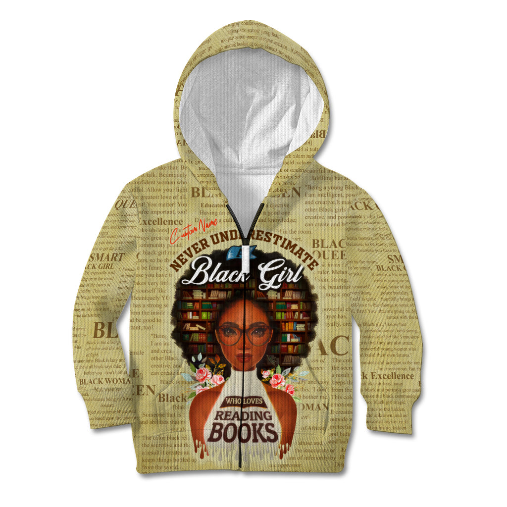 Personalized Black Girl African Kid Hoodie Never Underestimate A Book Lover - Wonder Print Shop