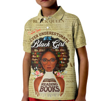 Personalized Black Girl African Kid Polo Shirt Never Underestimate A Book Lover - Wonder Print Shop