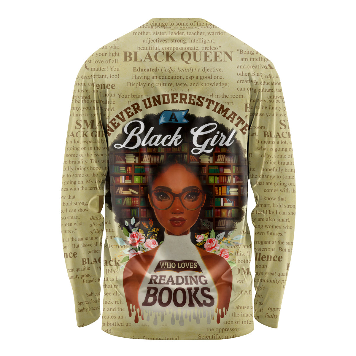 Personalized Black Girl African Long Sleeve Shirt Never Underestimate A Book Lover - Wonder Print Shop