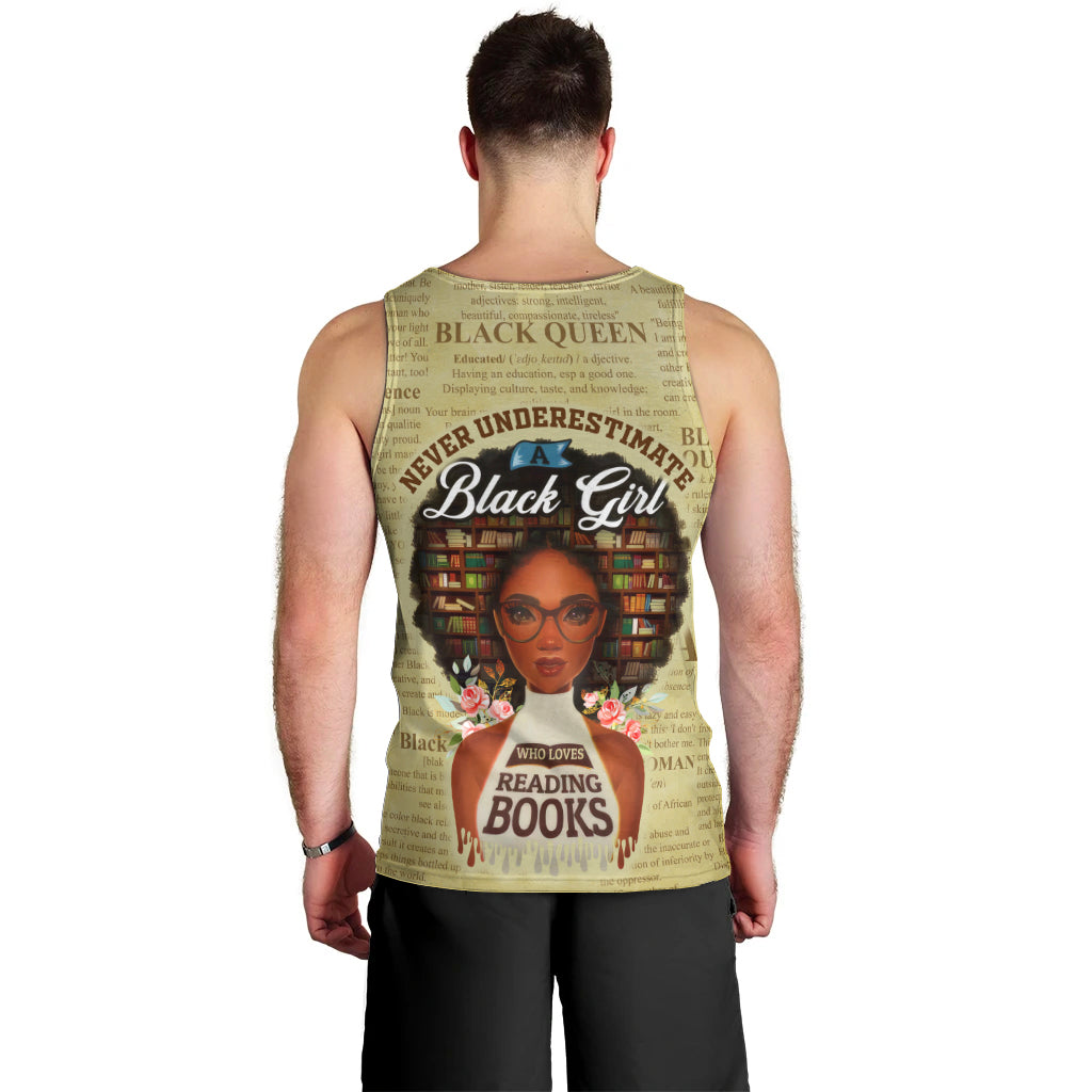 Personalized Black Girl African Men Tank Top Never Underestimate A Book Lover - Wonder Print Shop