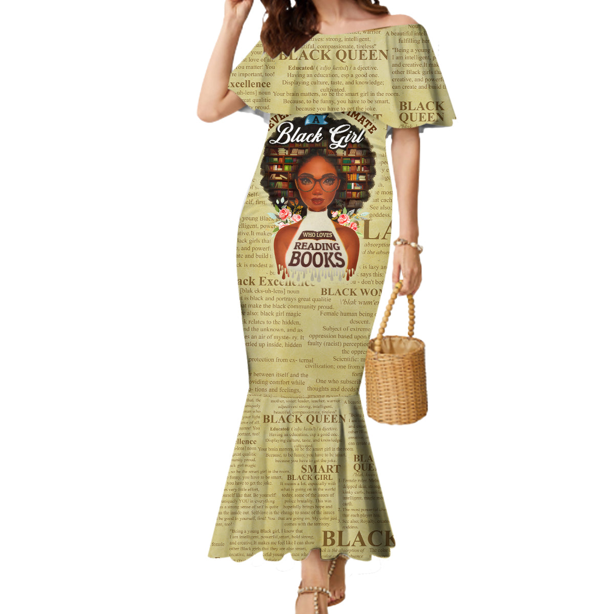 Personalized Black Girl African Mermaid Dress Never Underestimate A Book Lover - Wonder Print Shop
