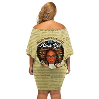 Personalized Black Girl African Off Shoulder Short Dress Never Underestimate A Book Lover - Wonder Print Shop