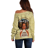 Personalized Black Girl African Off Shoulder Sweater Never Underestimate A Book Lover - Wonder Print Shop