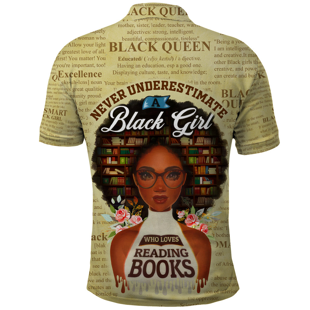 Personalized Black Girl African Polo Shirt Never Underestimate A Book Lover - Wonder Print Shop