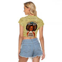Personalized Black Girl African Raglan Cropped T Shirt Never Underestimate A Book Lover - Wonder Print Shop