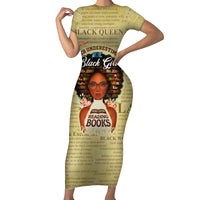 Personalized Black Girl African Short Sleeve Bodycon Dress Never Underestimate A Book Lover - Wonder Print Shop