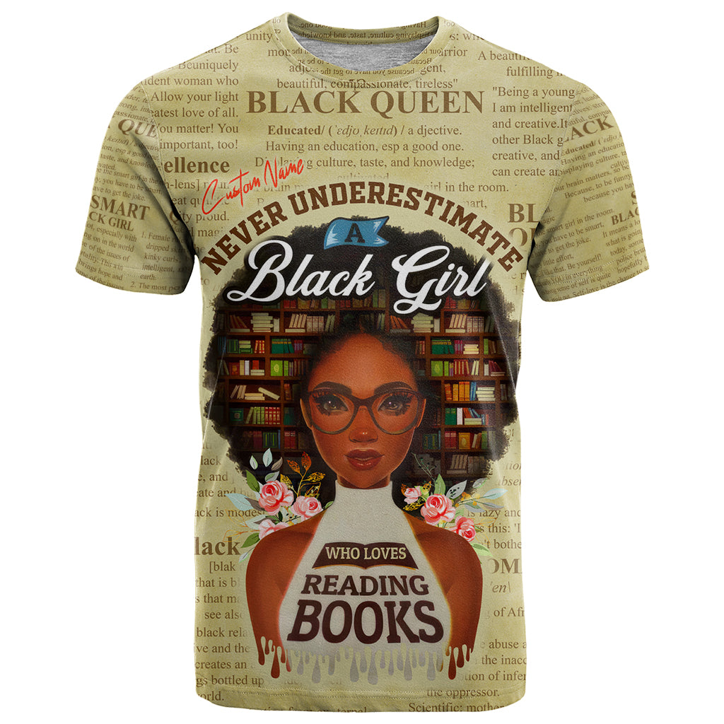Personalized Black Girl African T Shirt Never Underestimate A Book Lover