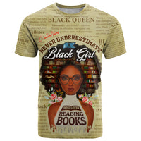 Personalized Black Girl African T Shirt Never Underestimate A Book Lover - Wonder Print Shop