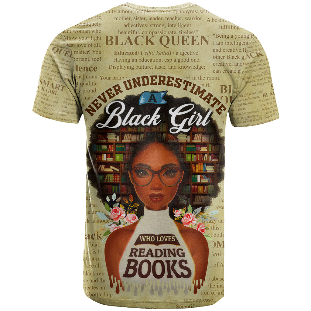 Personalized Black Girl African T Shirt Never Underestimate A Book Lover - Wonder Print Shop
