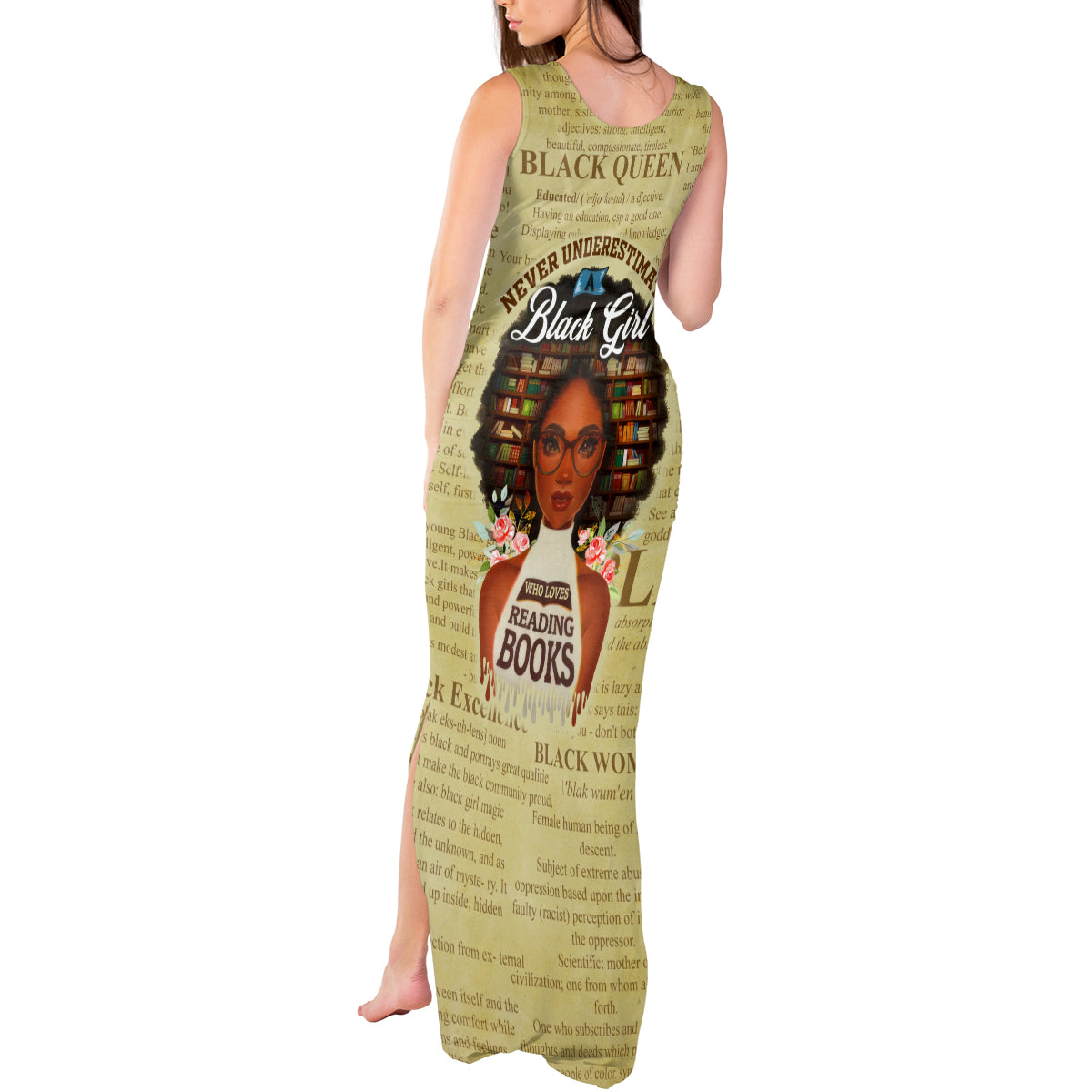 Personalized Black Girl African Tank Maxi Dress Never Underestimate A Book Lover - Wonder Print Shop