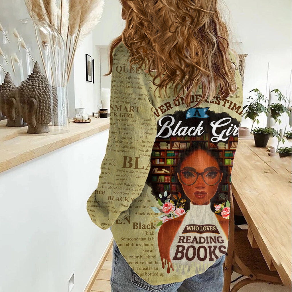 Personalized Black Girl African Women Casual Shirt Never Underestimate A Book Lover - Wonder Print Shop