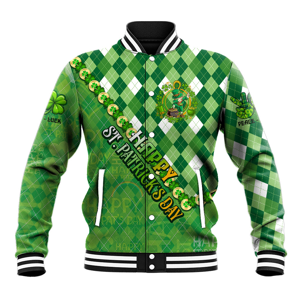 Personalized Happy St Patrick's Day Baseball Jacket Irish Leprechaun - Wonder Print Shop