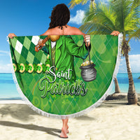 Personalized Happy St Patrick's Day Beach Blanket Irish Leprechaun - Wonder Print Shop