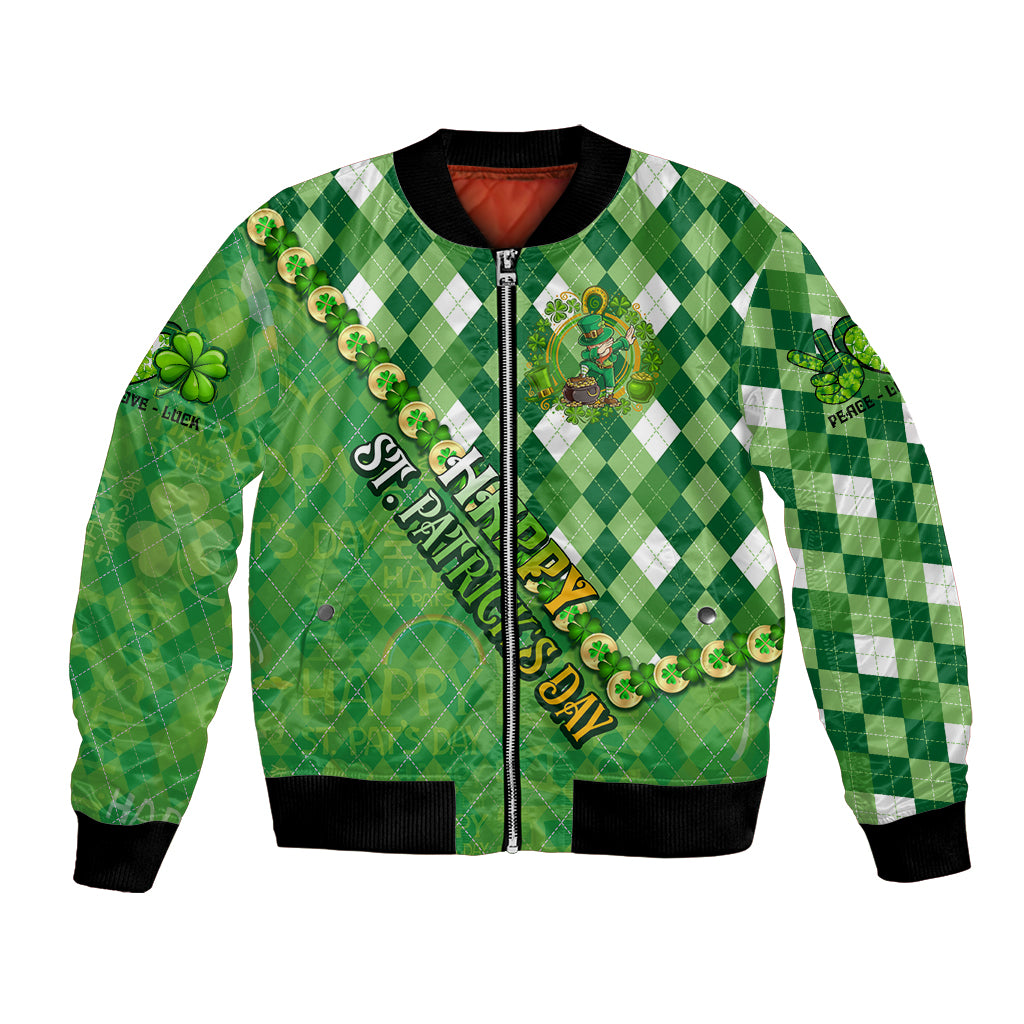 Personalized Happy St Patrick's Day Bomber Jacket Irish Leprechaun - Wonder Print Shop