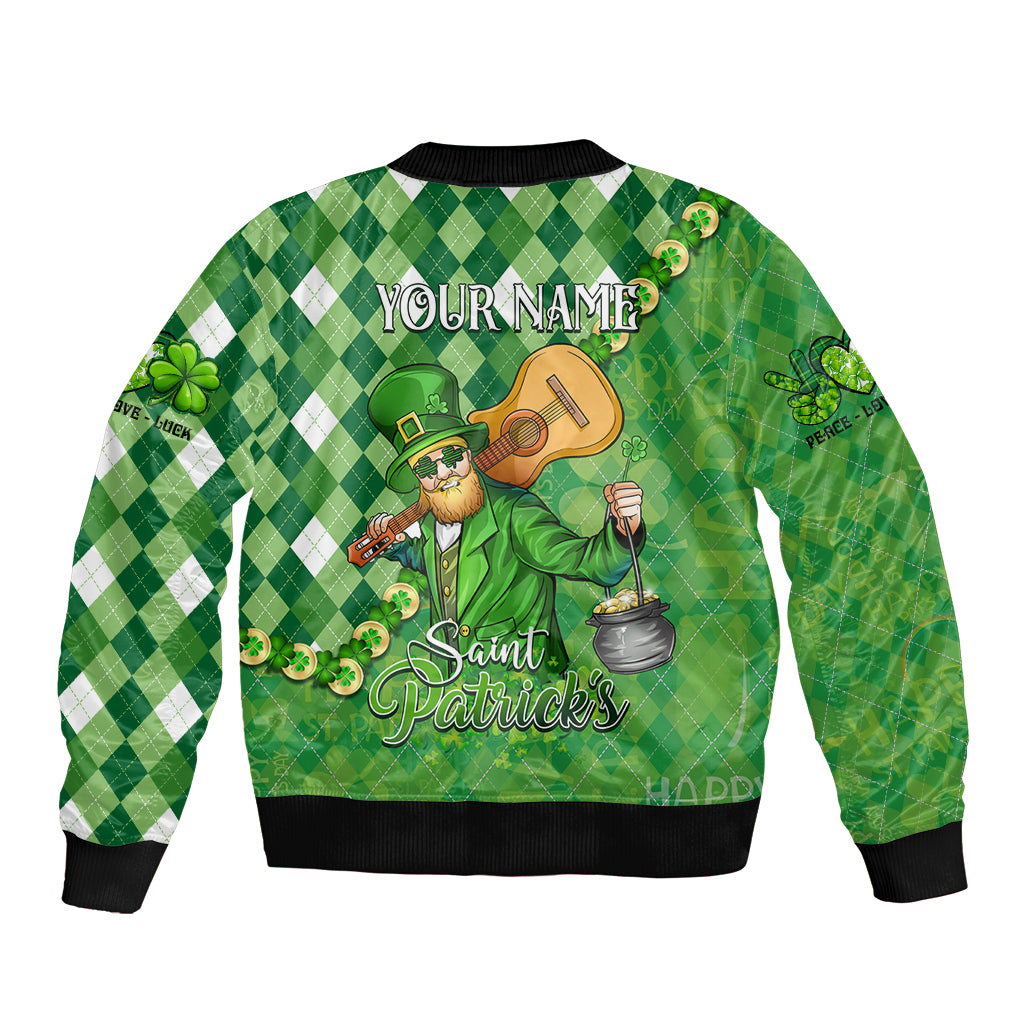 Personalized Happy St Patrick's Day Bomber Jacket Irish Leprechaun - Wonder Print Shop