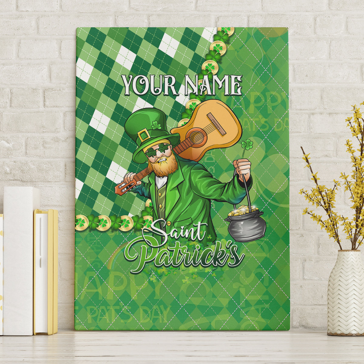 Personalized Happy St Patrick's Day Canvas Wall Art Irish Leprechaun - Wonder Print Shop