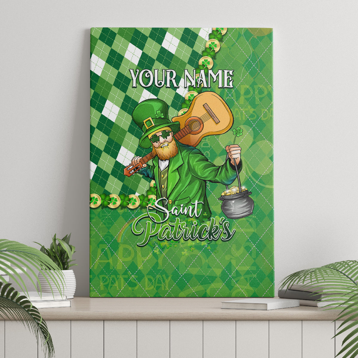 Personalized Happy St Patrick's Day Canvas Wall Art Irish Leprechaun - Wonder Print Shop