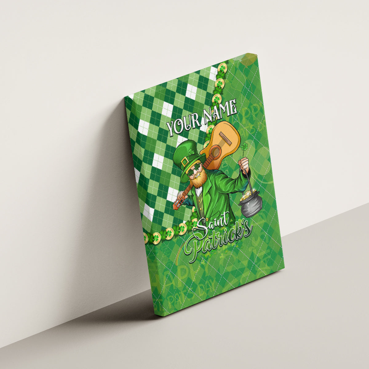 Personalized Happy St Patrick's Day Canvas Wall Art Irish Leprechaun - Wonder Print Shop