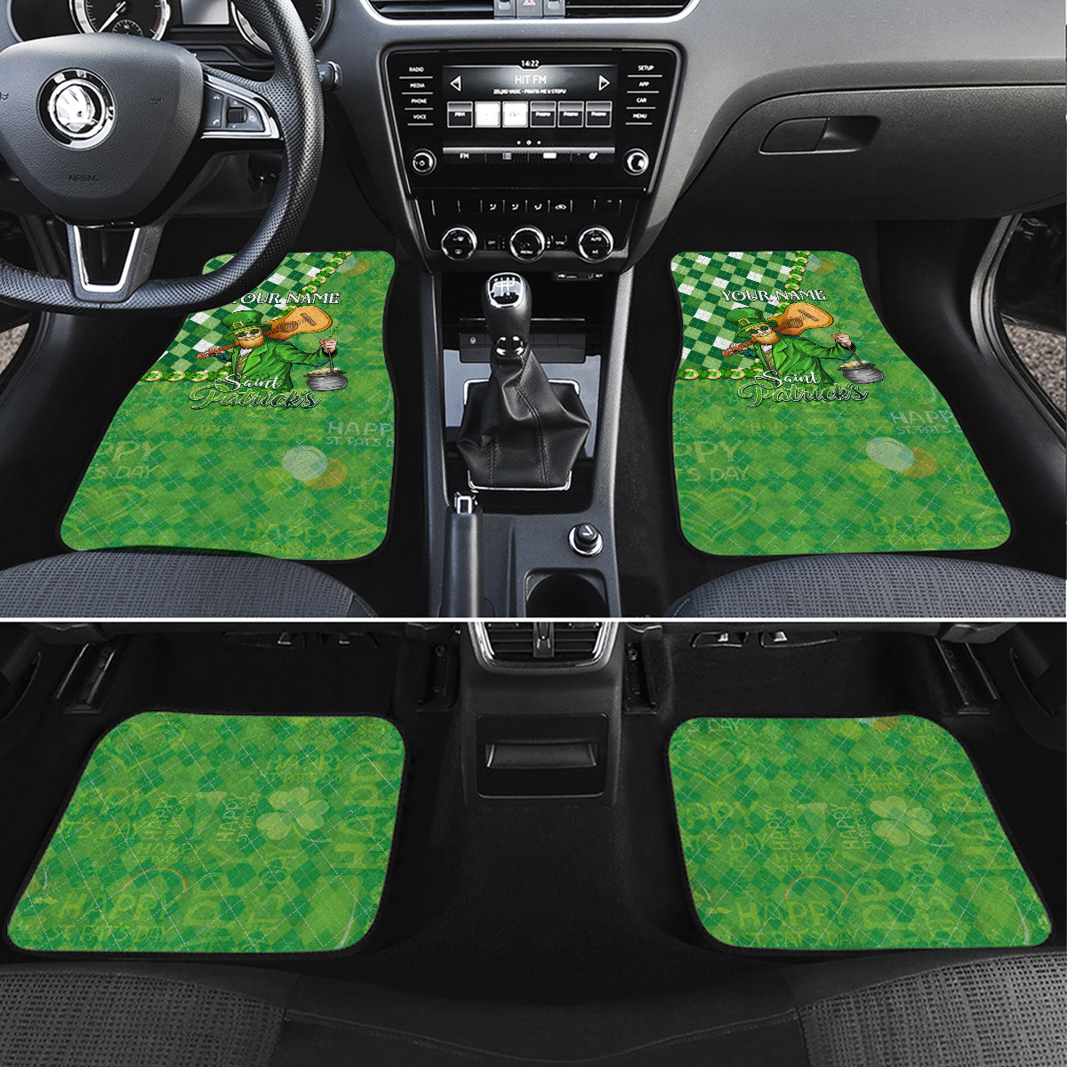 Personalized Happy St Patrick's Day Car Mats Irish Leprechaun - Wonder Print Shop