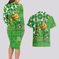 Personalized Happy St Patrick's Day Couples Matching Long Sleeve Bodycon Dress and Hawaiian Shirt Irish Leprechaun - Wonder Print Shop
