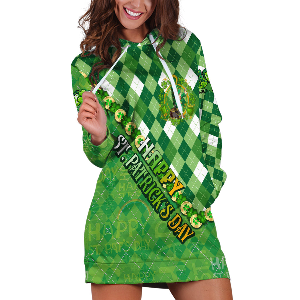 Personalized Happy St Patrick's Day Hoodie Dress Irish Leprechaun - Wonder Print Shop