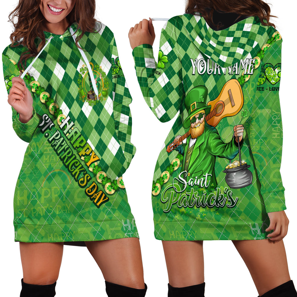 Personalized Happy St Patrick's Day Hoodie Dress Irish Leprechaun - Wonder Print Shop