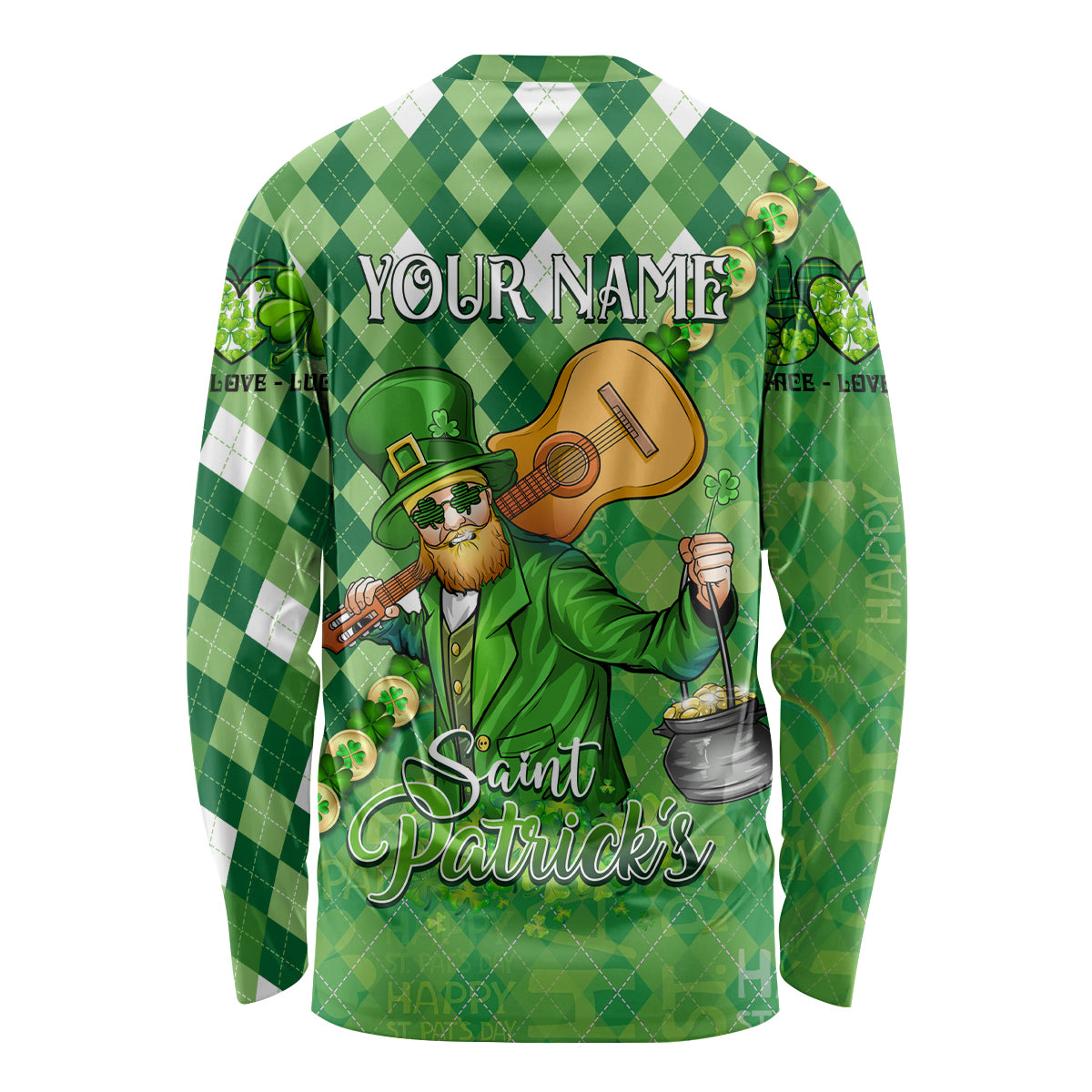 Personalized Happy St Patrick's Day Long Sleeve Shirt Irish Leprechaun - Wonder Print Shop
