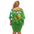 Personalized Happy St Patrick's Day Off Shoulder Short Dress Irish Leprechaun - Wonder Print Shop