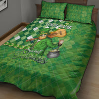 Personalized Happy St Patrick's Day Quilt Bed Set Irish Leprechaun - Wonder Print Shop