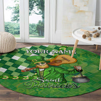 Personalized Happy St Patrick's Day Round Carpet Irish Leprechaun