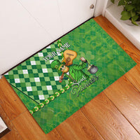 Personalized Happy St Patrick's Day Rubber Doormat Irish Leprechaun - Wonder Print Shop