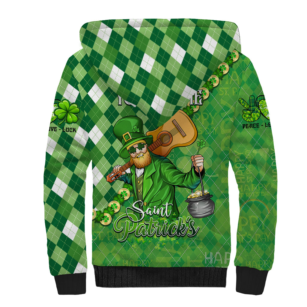 Personalized Happy St Patrick's Day Sherpa Hoodie Irish Leprechaun - Wonder Print Shop
