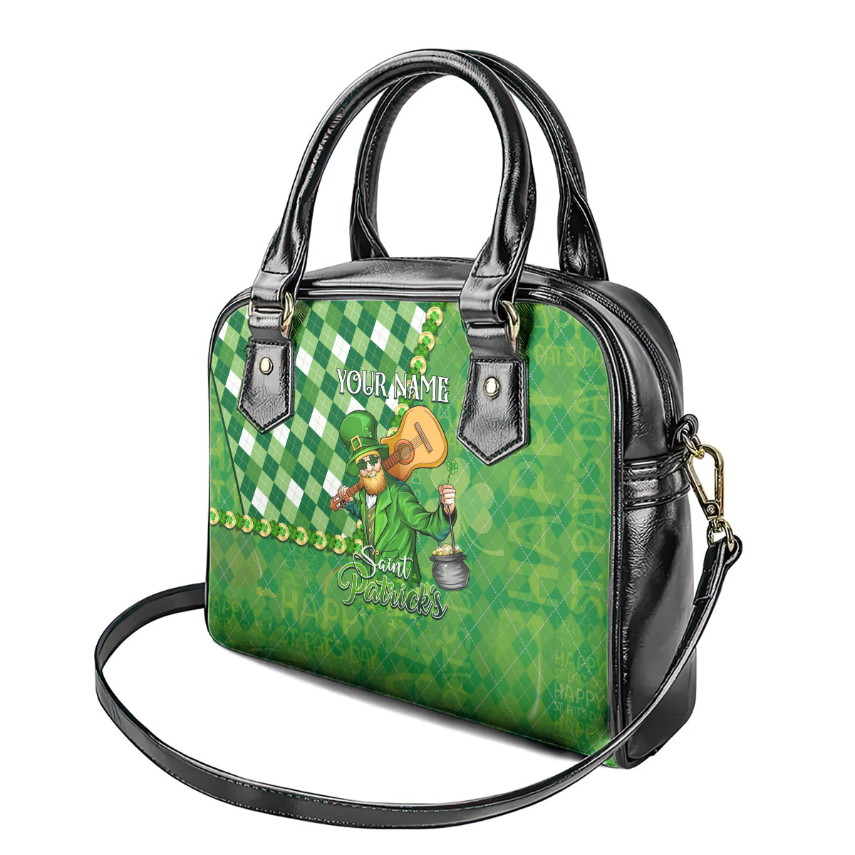 Personalized Happy St Patrick's Day Shoulder Handbag Irish Leprechaun