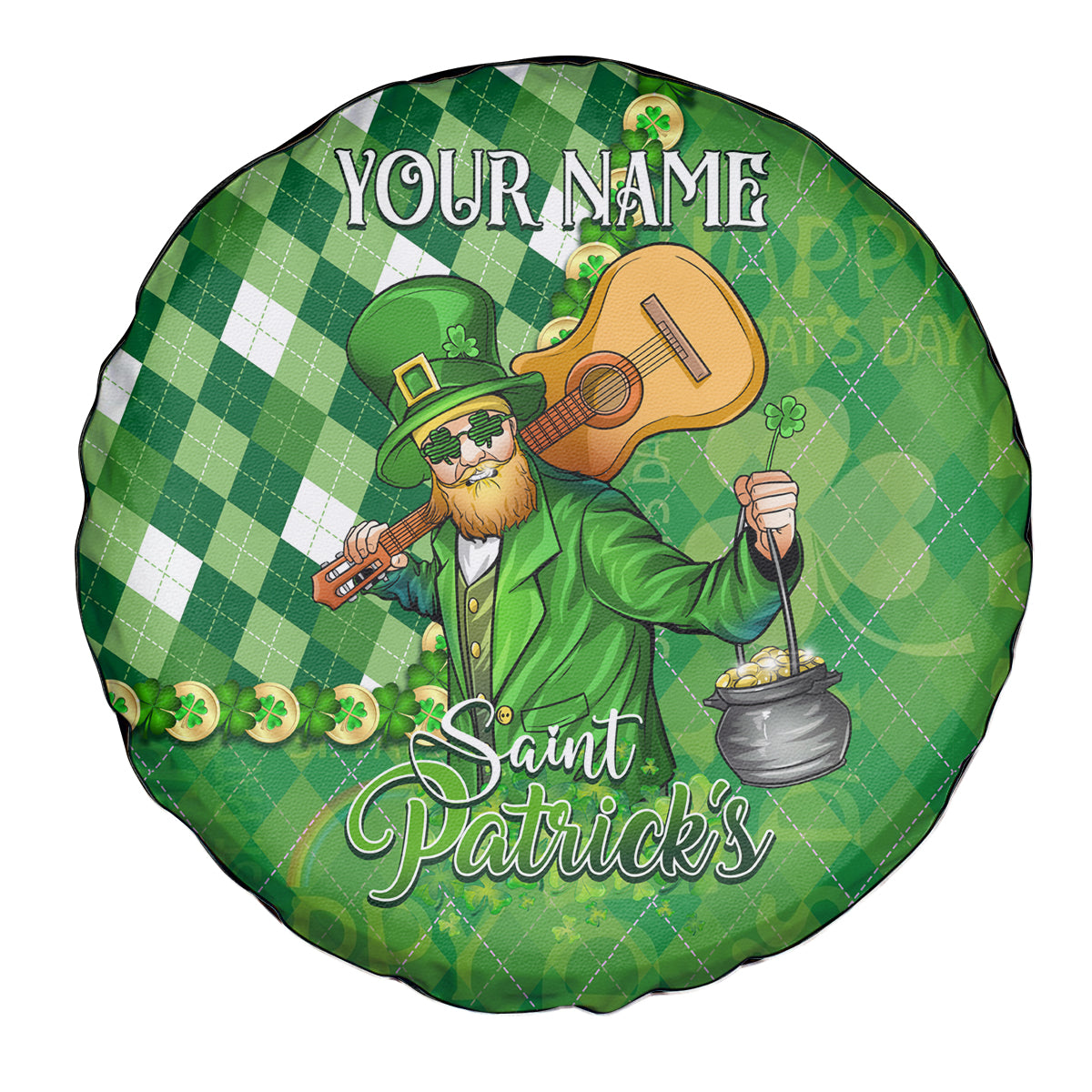 Personalized Happy St Patrick's Day Spare Tire Cover Irish Leprechaun - Wonder Print Shop