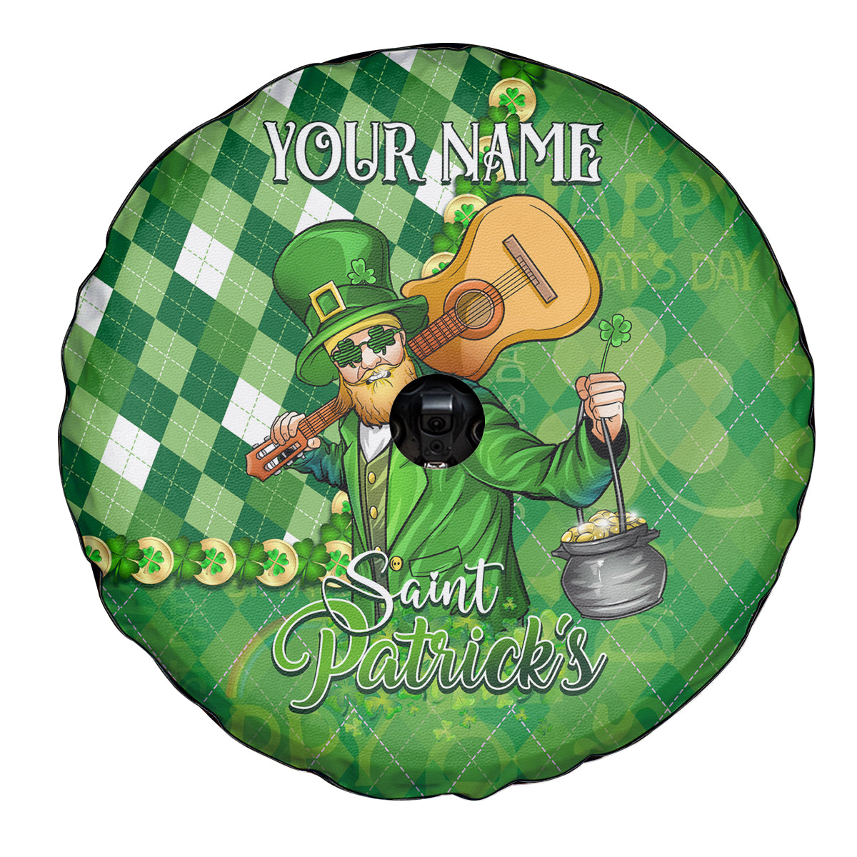 Personalized Happy St Patrick's Day Spare Tire Cover Irish Leprechaun - Wonder Print Shop