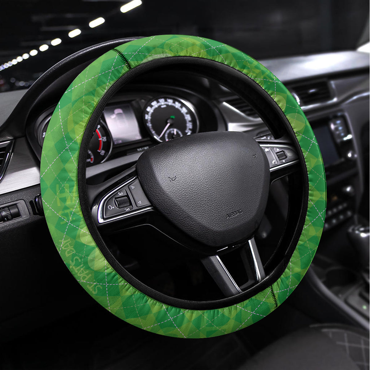 Happy St Patrick's Day Steering Wheel Cover Irish Leprechaun - Wonder Print Shop