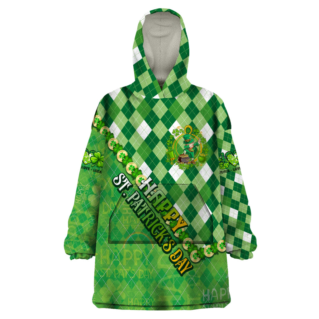 Personalized Happy St Patrick's Day Wearable Blanket Hoodie Irish Leprechaun - Wonder Print Shop
