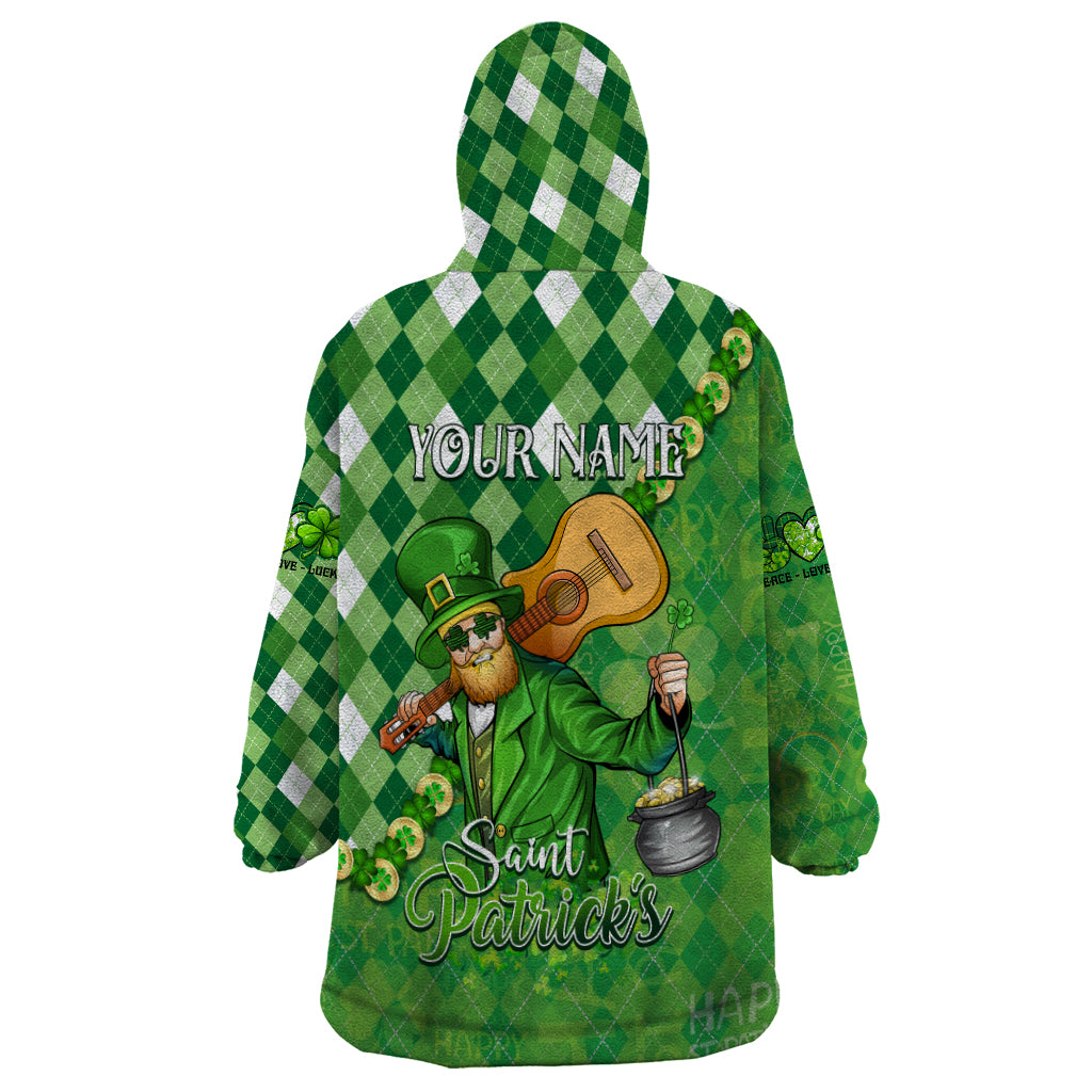 Personalized Happy St Patrick's Day Wearable Blanket Hoodie Irish Leprechaun - Wonder Print Shop