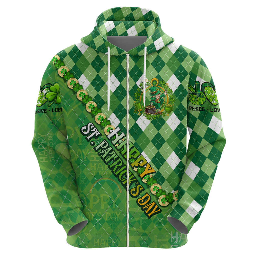 Personalized Happy St Patrick's Day Zip Hoodie Irish Leprechaun - Wonder Print Shop