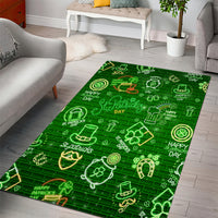 Ireland St Patrick's Day Area Rug Symbols Neon - Wonder Print Shop