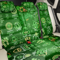 Ireland St Patrick's Day Back Car Seat Cover Symbols Neon - Wonder Print Shop