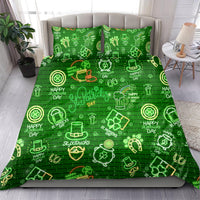 Ireland St Patrick's Day Bedding Set Symbols Neon - Wonder Print Shop