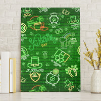 Ireland St Patrick's Day Canvas Wall Art Symbols Neon - Wonder Print Shop