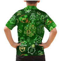 Ireland St Patrick's Day Family Matching Mermaid Dress and Hawaiian Shirt Symbols Neon - Wonder Print Shop
